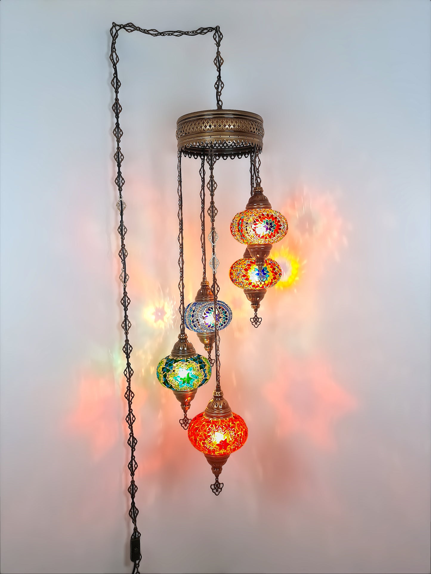 Mosaic Chandelier 5 Globe Extra Chain Plug Cable