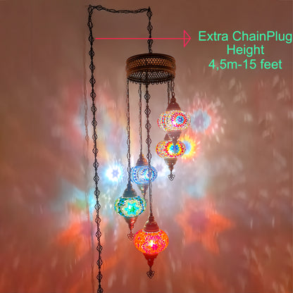 Mosaic Chandelier 5 Globe Extra Chain Plug Cable