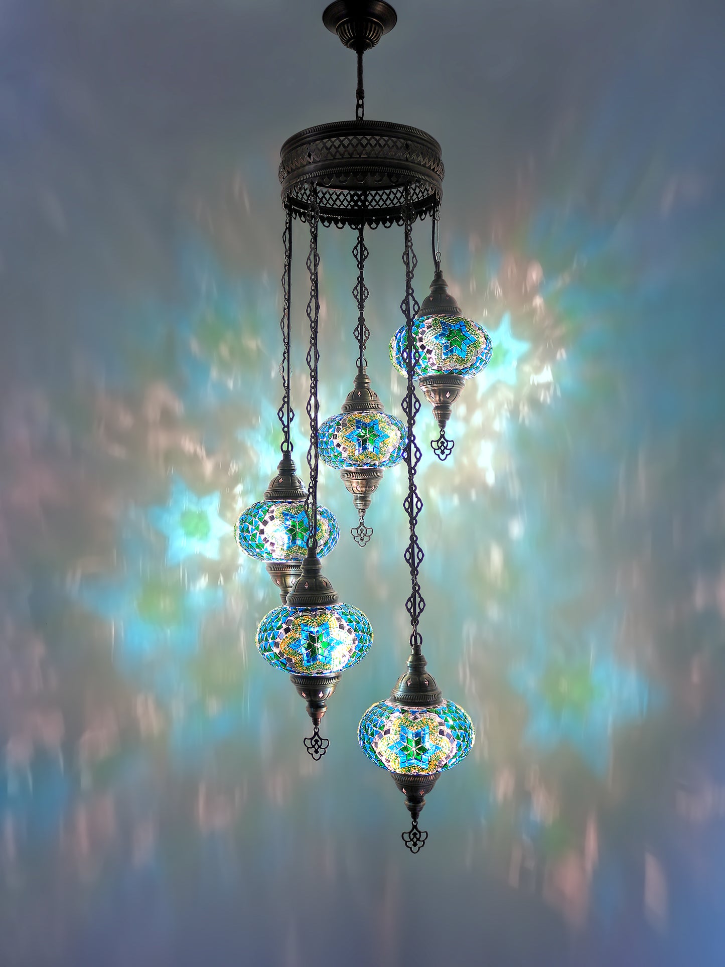 Mosaic Chandelier 5 Globe Extra Chain Plug Cable