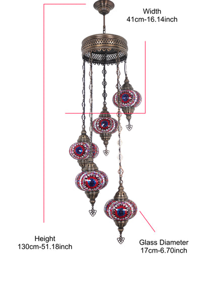 Mosaic Chandelier 5 Globe Extra Chain Plug Cable