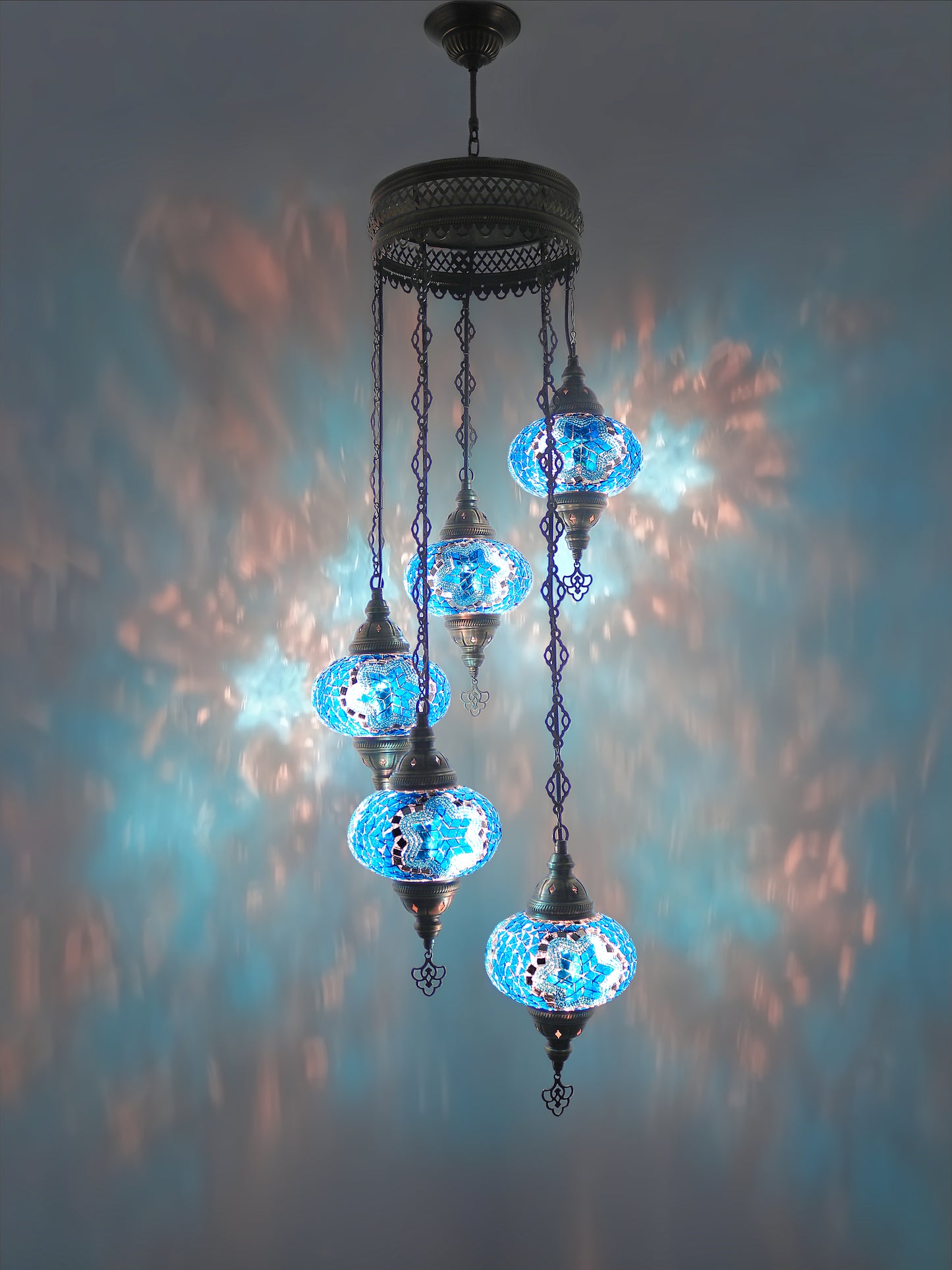 Mosaic Chandelier 5 Globe Extra Chain Plug Cable