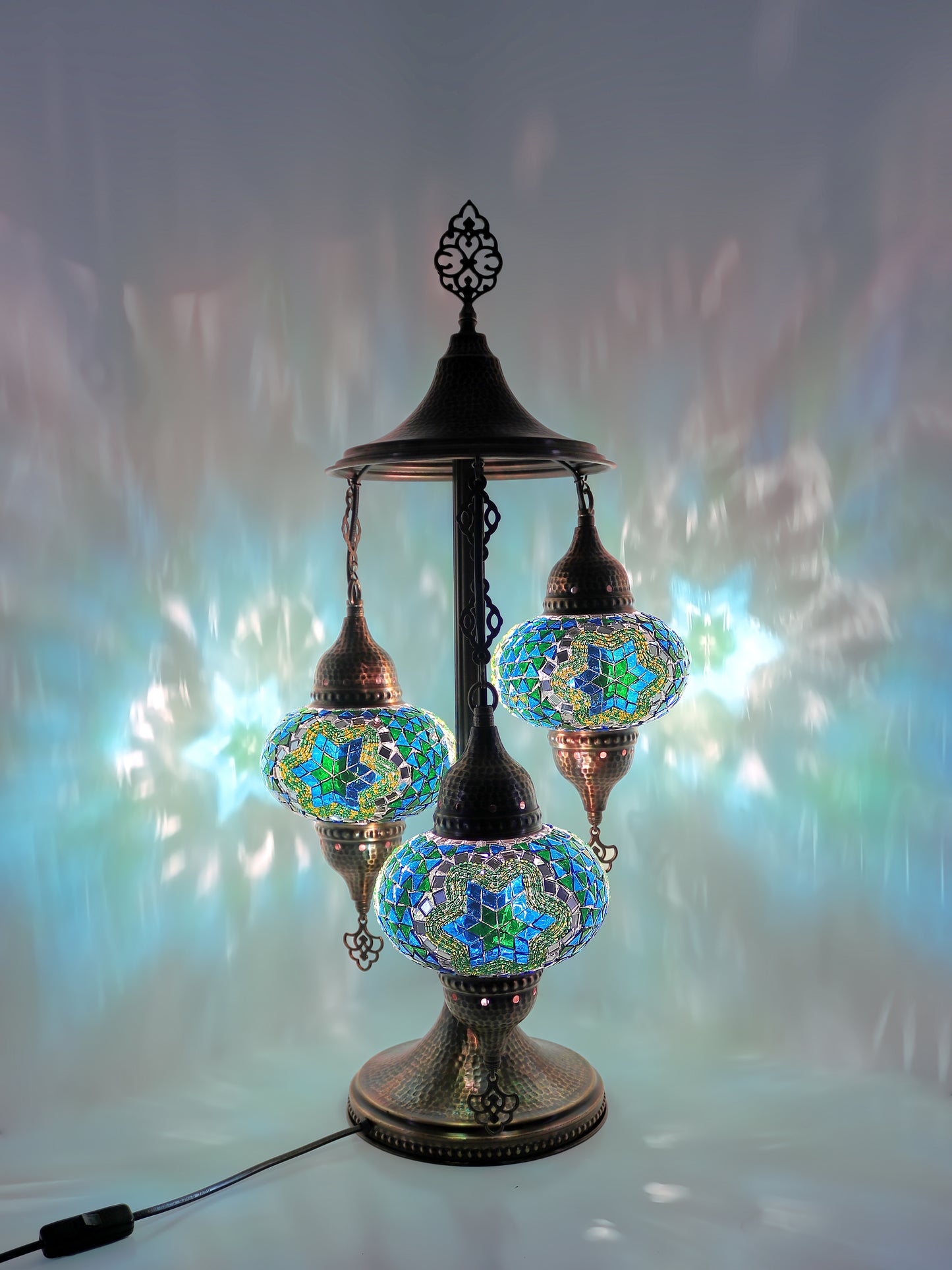 Turkish Mosaic Floor Lamp 3 Globe