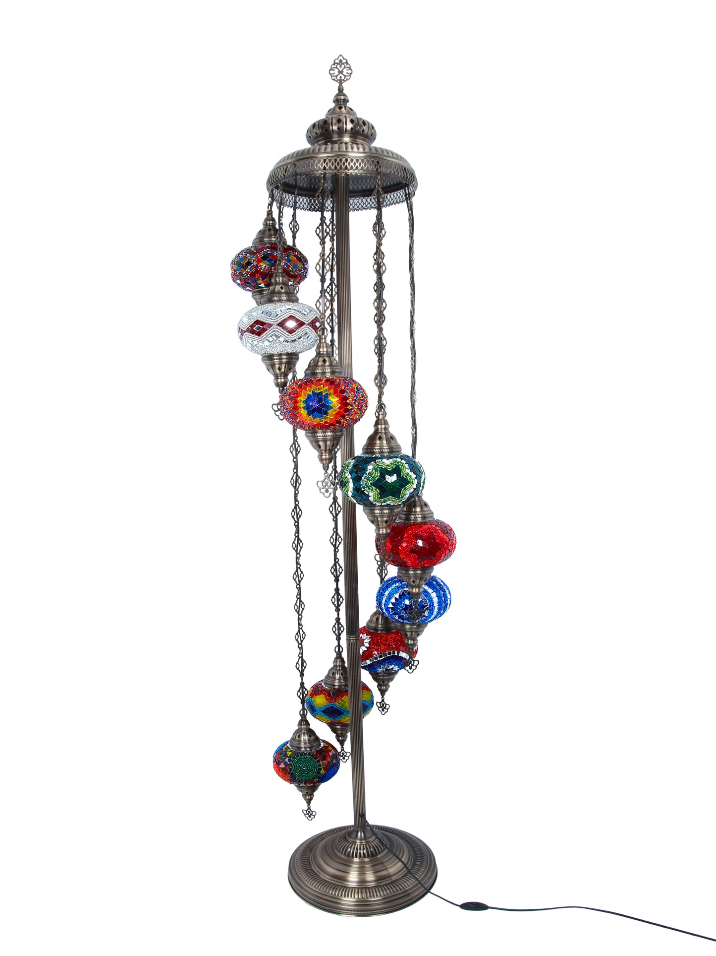 Turkish Mosaic Floor Lamp 9 Globe Standing Lights