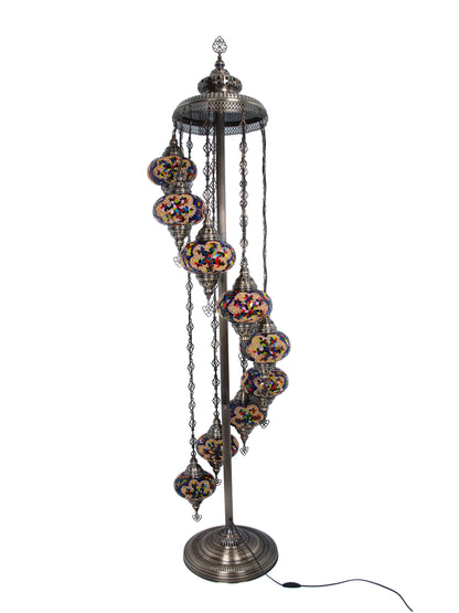 Turkish Mosaic Floor Lamp 9 Globe Standing Lights