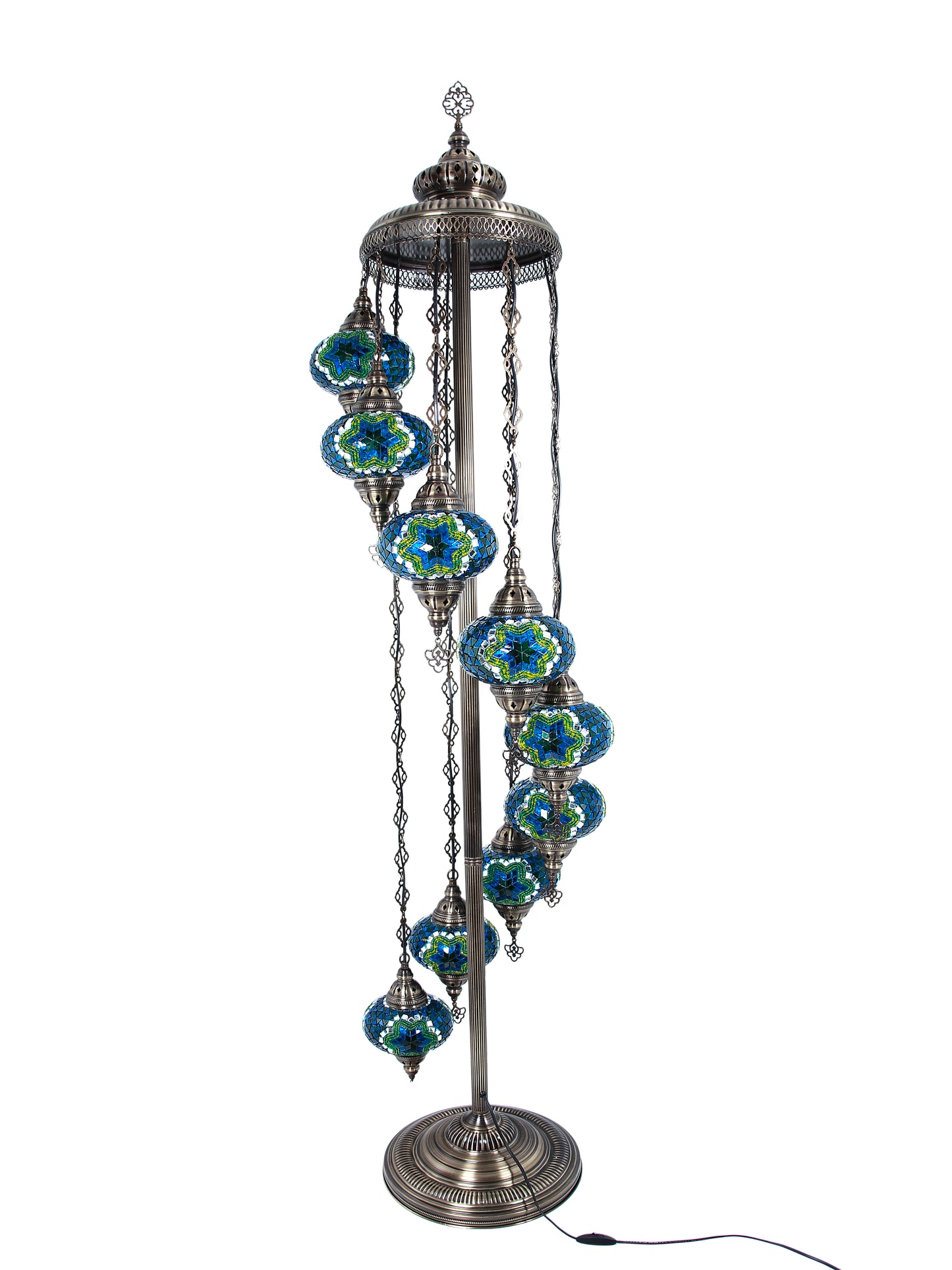 Turkish Mosaic Floor Lamp 9 Globe Standing Lights