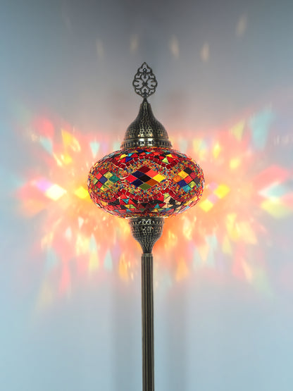 Turkish Floor Lamp Cracked Pattern Glass Standing Lights