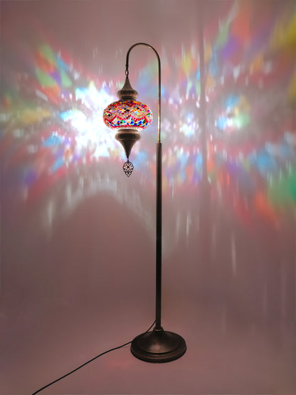Swan Neck Mosaic Table Lamp, Turquoise, Model 1 (Medium) - Mosaic Lamps:  Turkish Mosaic and Moroccan Lamp