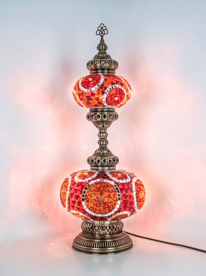 Turkish Mosaic Table Lamp 2-Globe Stained Glass