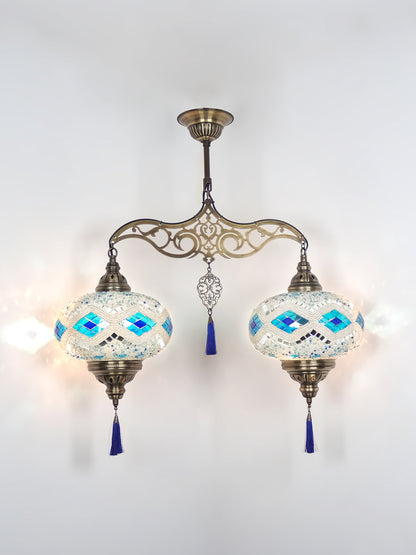 Turkish Mosaic Chandelier Big 2 Globe