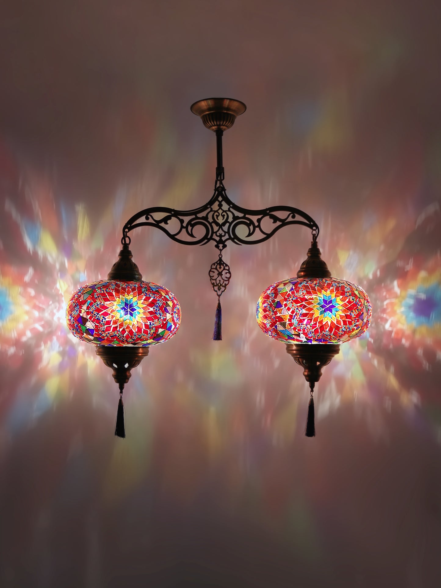 Turkish Mosaic Chandelier Big 2 Globe