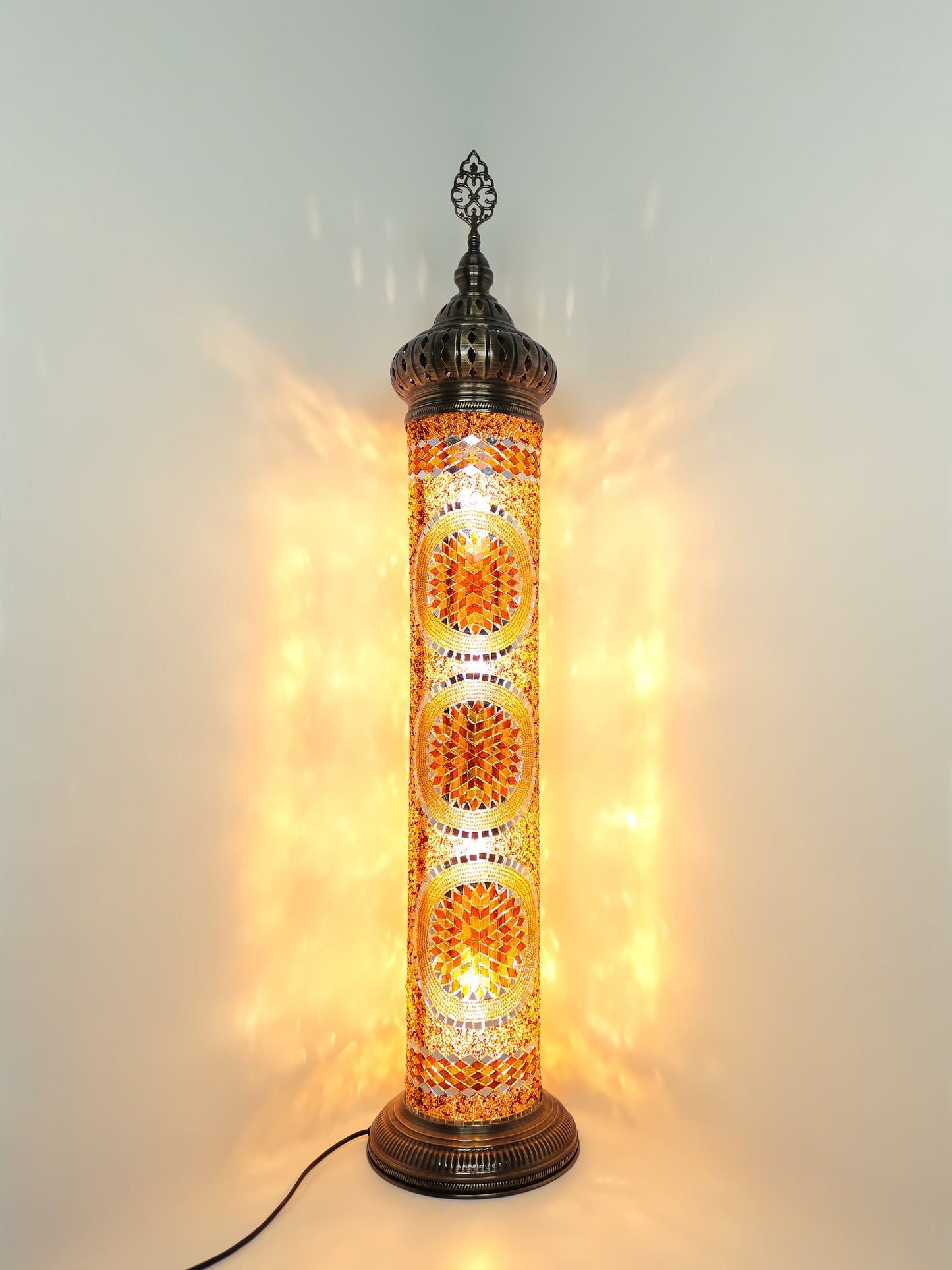 Mosaic Cylinder Floor Lamp Turkish Design Colorful Light