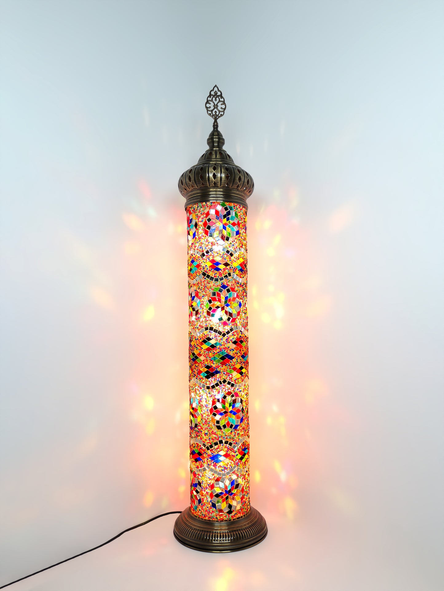 Mosaic Cylinder Floor Lamp Turkish Design Colorful Light