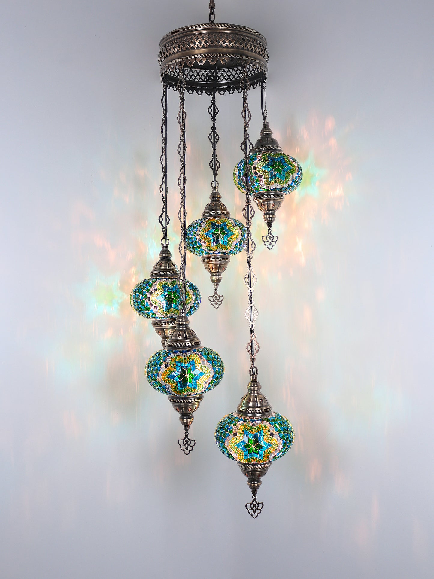 Mosaic Chandelier 5 Globe Extra Chain Plug Cable
