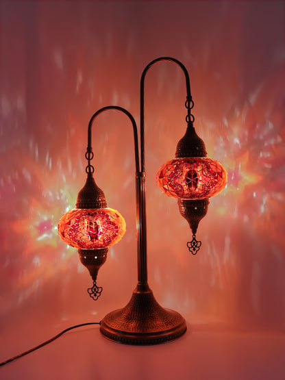 Mosaic Bedside Lamp 2 Globe Turkish Table Lamp