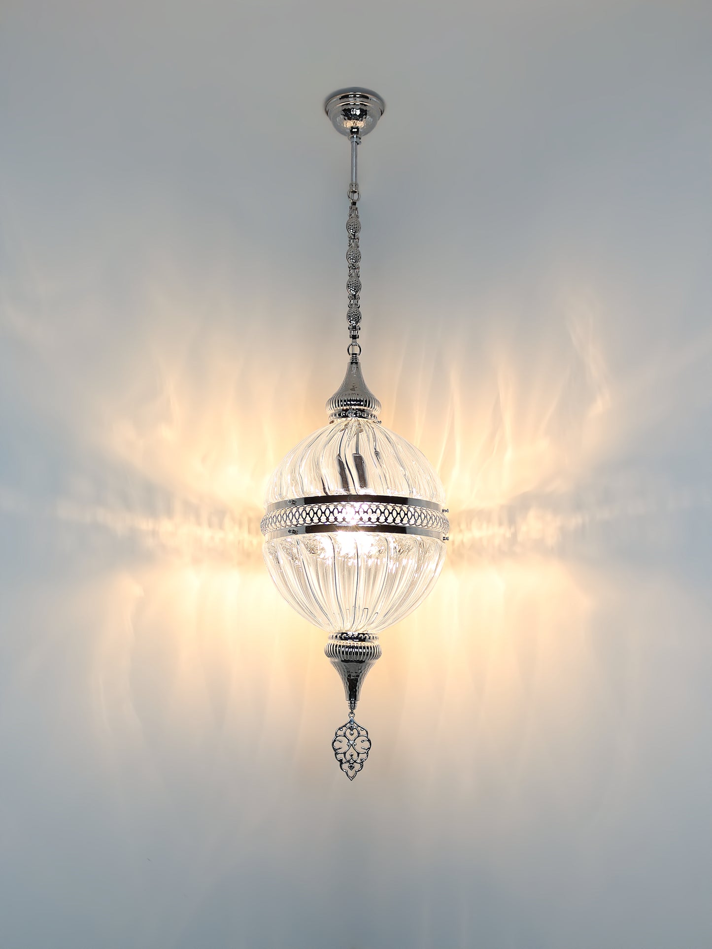 Turkish Lantern Pyrex Glass Hanging Lamp Transparent Color