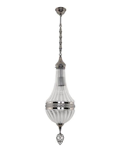 Turkish Clear Glass Pendant Lamp Handcrafted Pyrex Lamp