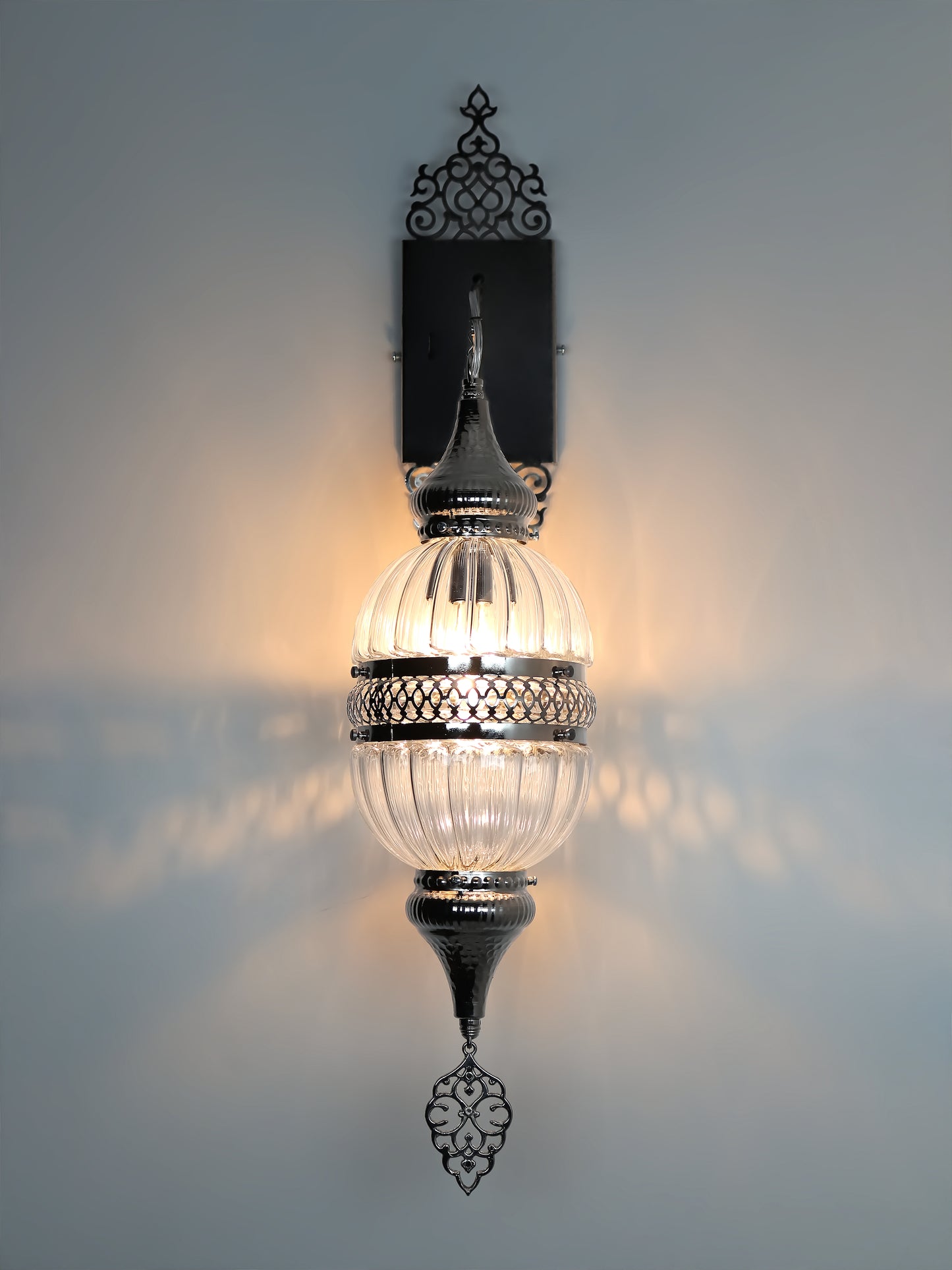 Pyrex Glass Wall Lamp Turkish Silver Globe
