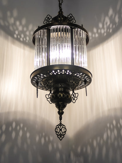 Turkish Pyrex Blown Glass Lantern Modern Ceiling Lamp