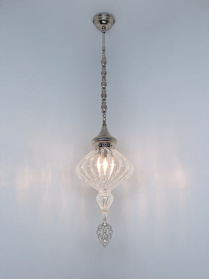 Turkish Hanging Light Pyrex Glass Clear Color Pendant Lamp