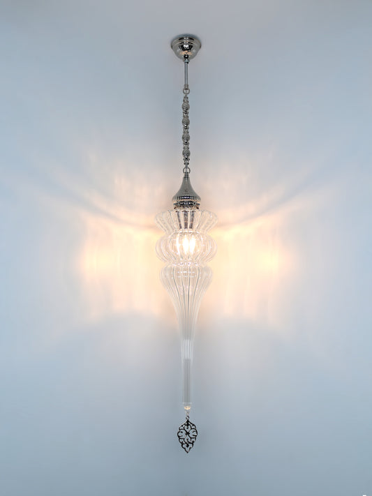 Turkish Lantern Pyrex Glass Hanging Lamp Transparent Color