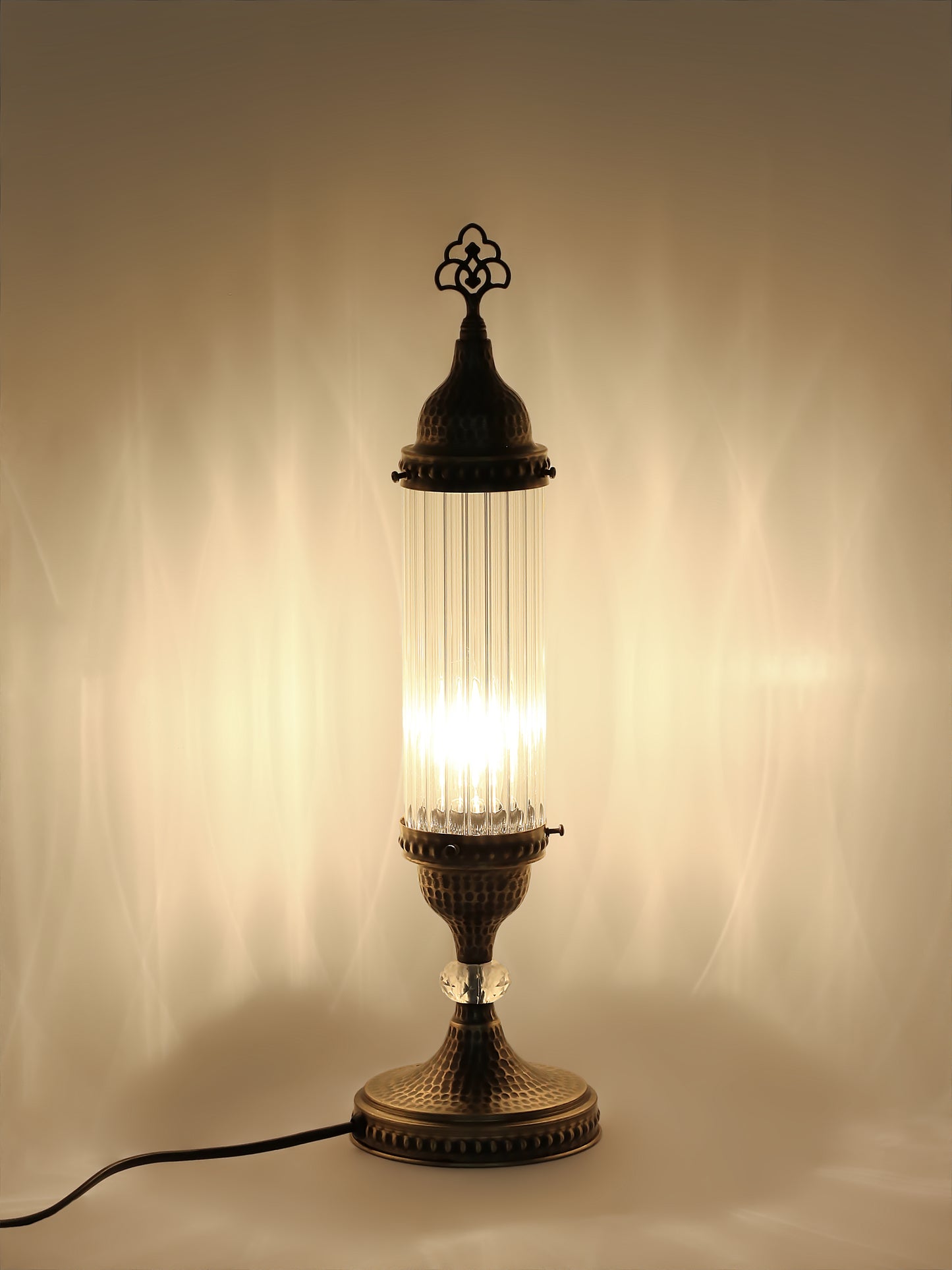 Pyrex Glass Table Lamp Turkish Cylinder Clear Glass