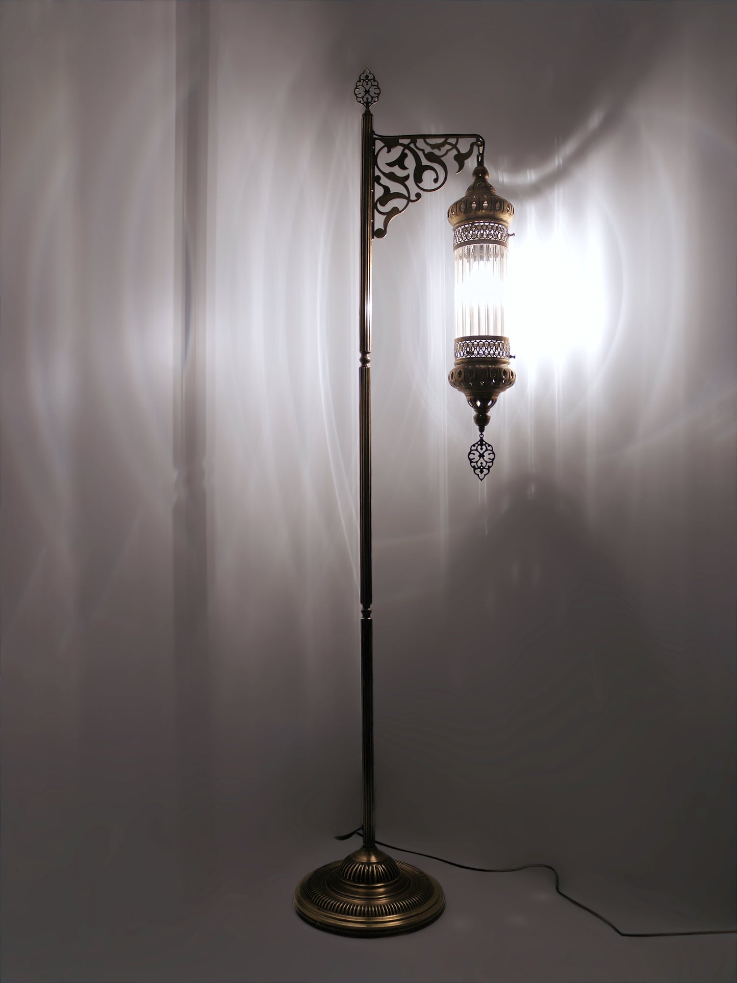 Turkish Floor Lamp Pyrex Glass Transparent Standing Lamp