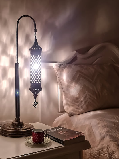 Turkish Bedside Lamp Clear Blown Glass