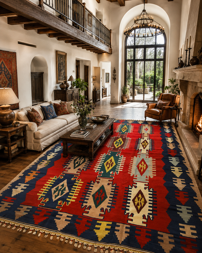 Handwoven Anatolian Kilim Rug –  (9.5 ft × 7 ft) | Traditional Wool Kilim | Authentic Turkish Craftsmanship