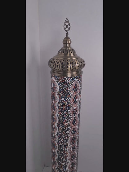 Cylinder Mosaic Turkish Floor Lamp Long Standing Lights