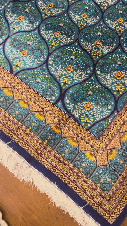 Bamboo Silk Area Rug – Elegant Dome Medallion Design – 6’ x 10’