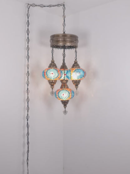 Mosaic Chandelier Extra Chain Plug 4 Globe