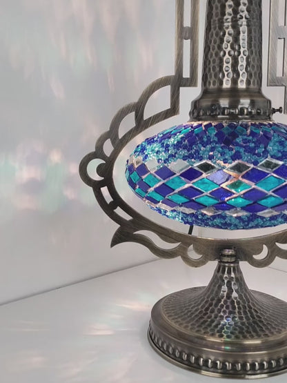 Turkish Mosaic Table Lamp Colorful Bedside Night Light