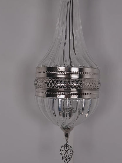 Turkish Lantern Pyrex Glass Pendant Lamp Clear Color