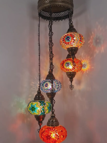 Mosaic Chandelier 5 Globe Extra Chain Plug Cable