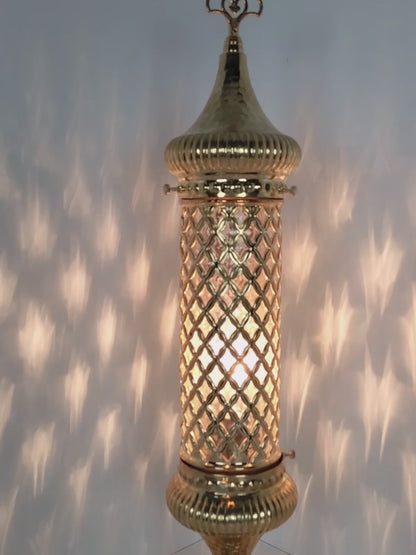 Cylinder Clear Glass Turkish Bedside Lamp